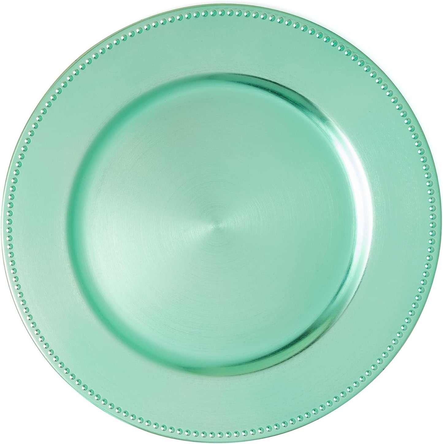 Set of 12 Aqua Charger Plates for Elegant Events