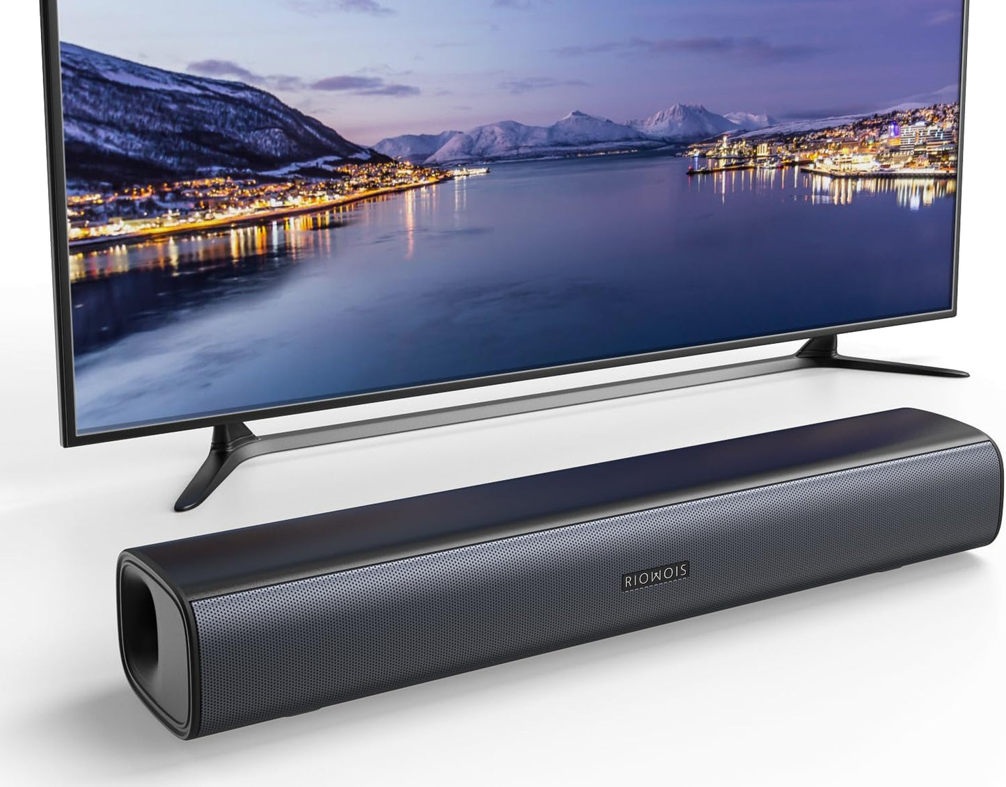 RIOWOIS Sound Bar: Custom Bass, Easy Setup, Wall Mountable