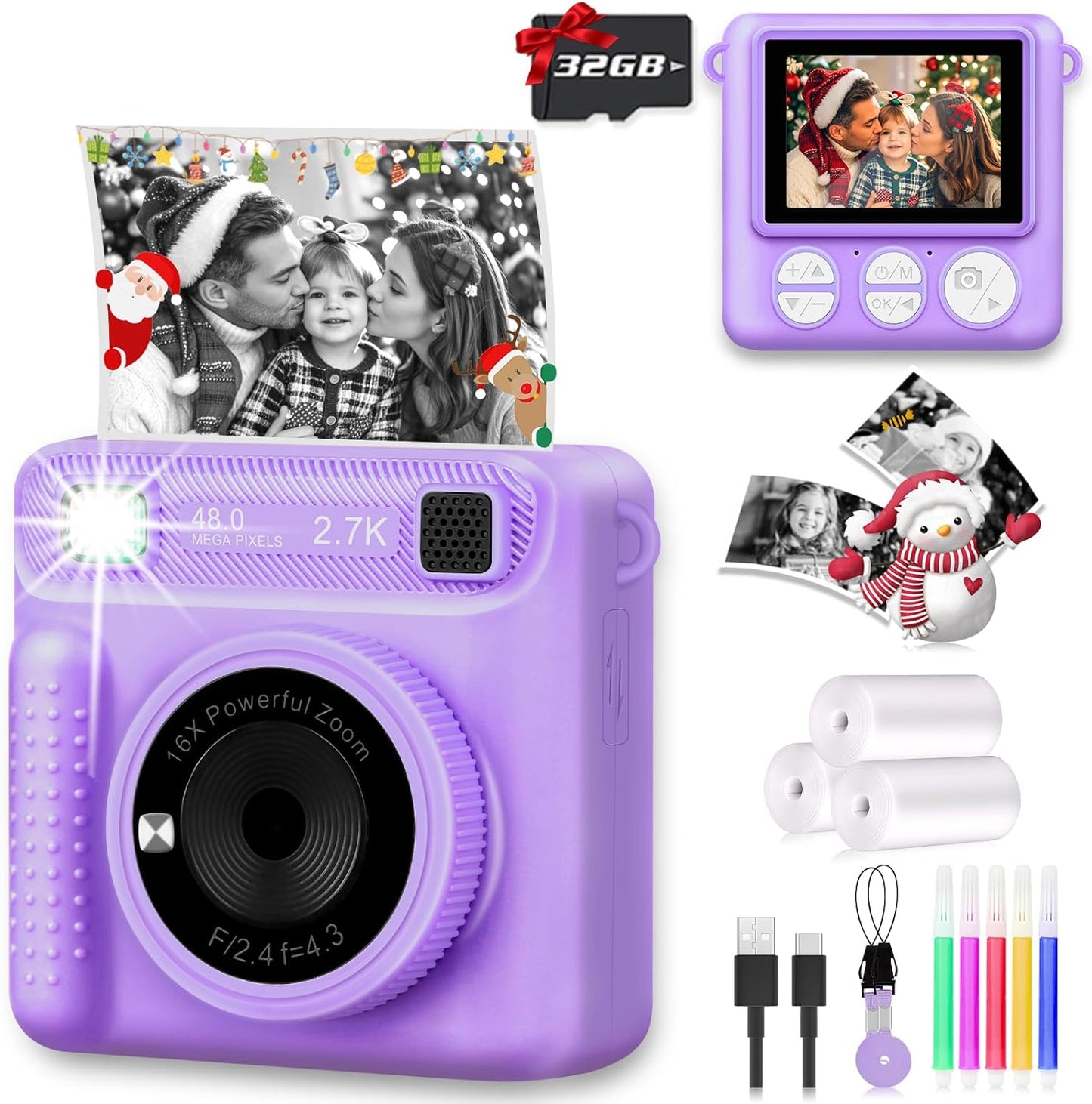 Instant Print Kids Camera Bundle - Creative Fun!