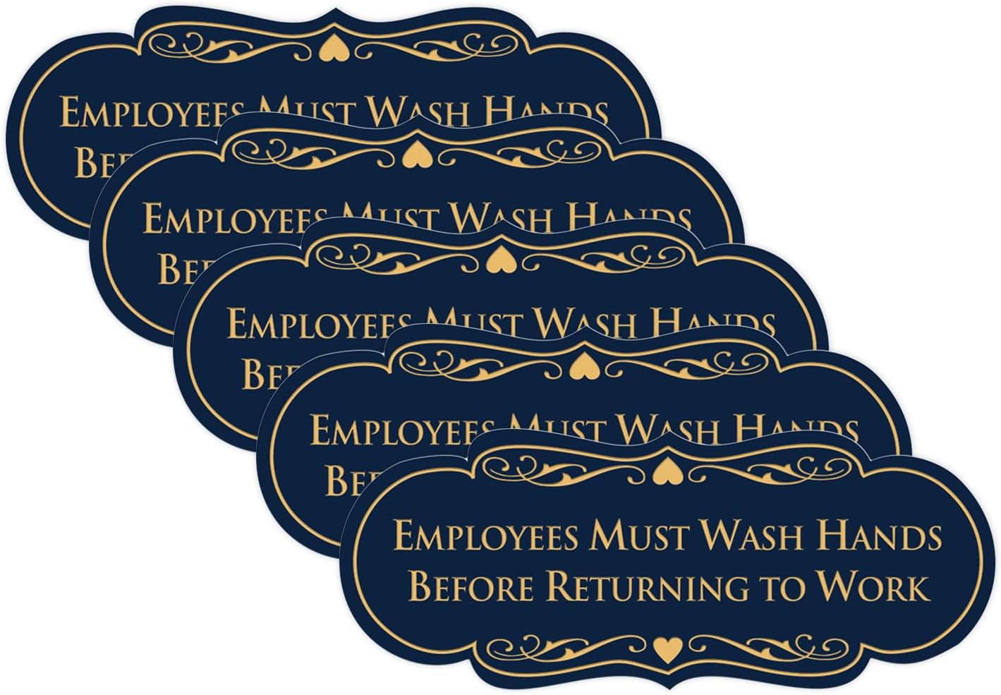 Employees Must Wash Hands Before Returning to Work Sign - 5 Pack