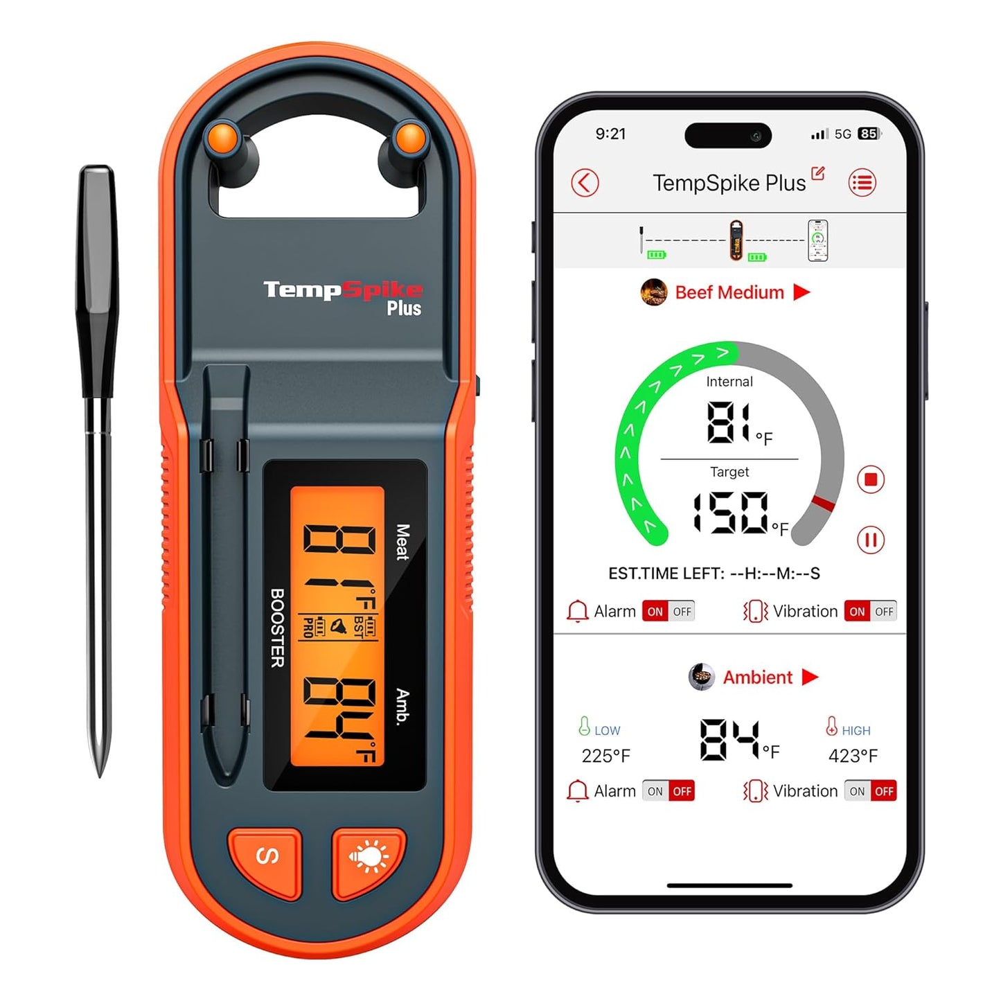 Wireless TempSpike BBQ Thermometer - Ultra-Thin Probe, Bluetooth Boost