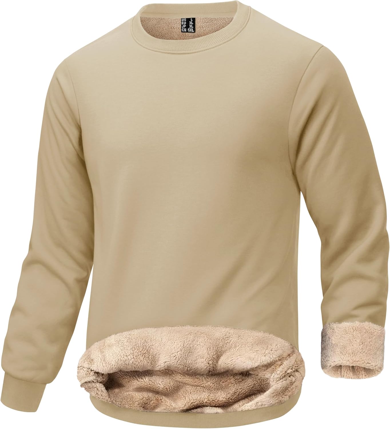 KEFITEVD Men's Sherpa Lined Sweatshirt for Winter Comfort