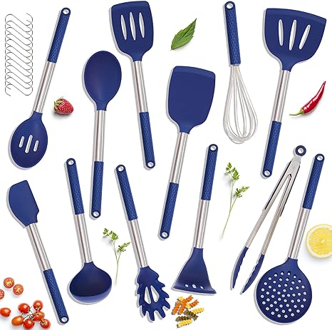 Kaiihome Silicone Kitchen Utensils Set - 12 Non-Stick Tools