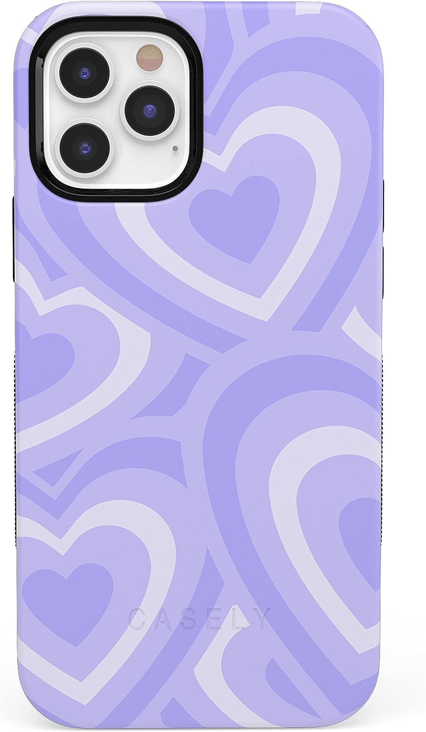 Casely iPhone 12/12 Pro Case - Bold Lavender Heart Design