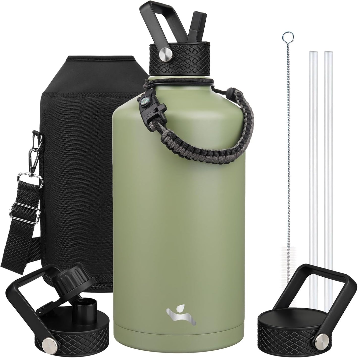 Gallon Insulated Water Bottle with Straw for All-Day Hydration
