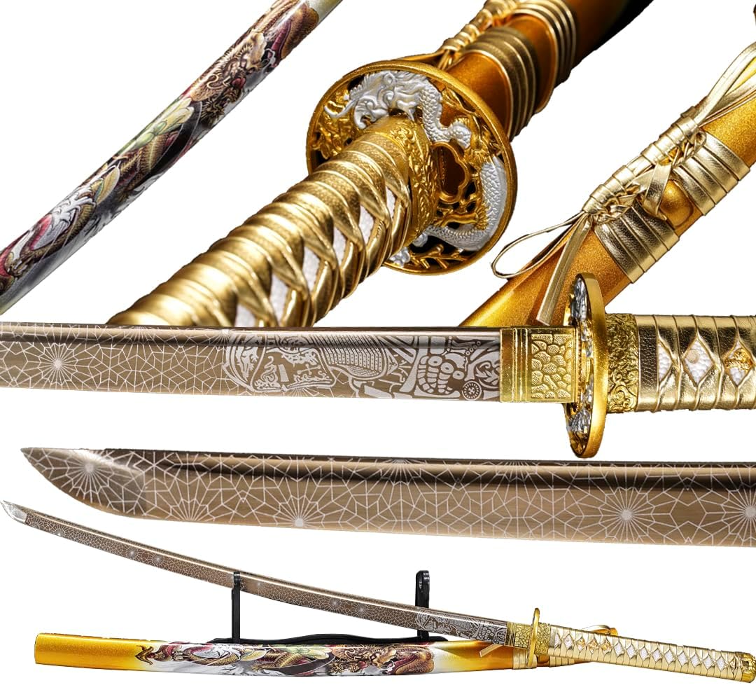 Kamaiwo Clay Tempering High Carbon Steel Handmade Katana Sword