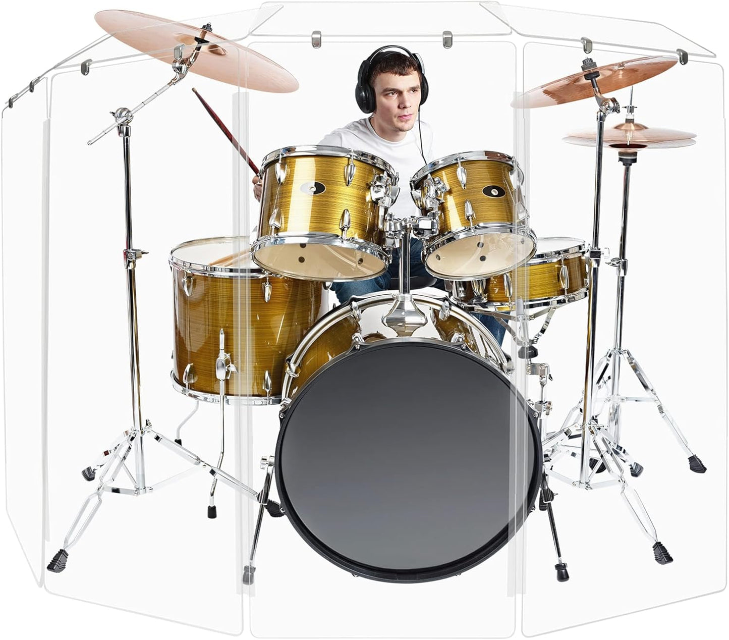 Premium 4ft Drum Shield with Deflectors for Superior Sound Control