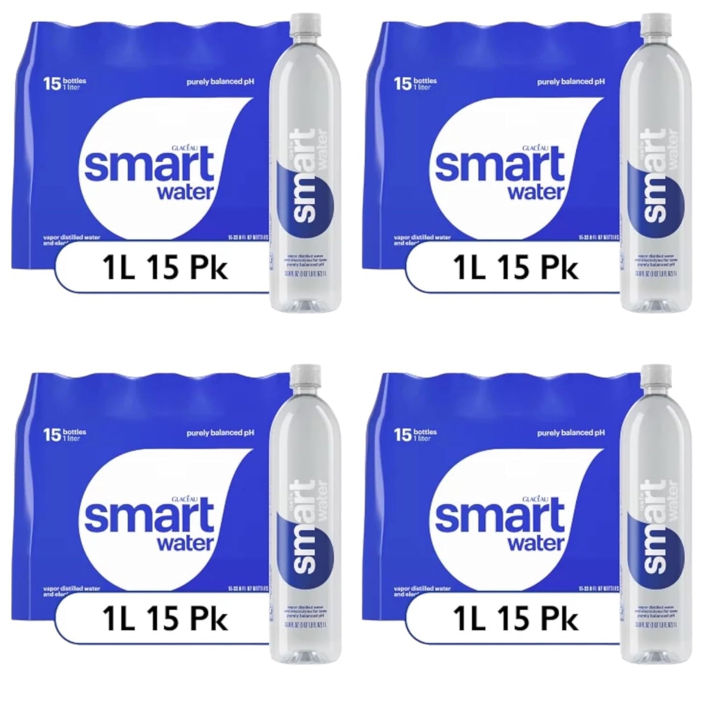 Hydrate Smartly: 15 Packs of 1L SmartWater Bottles