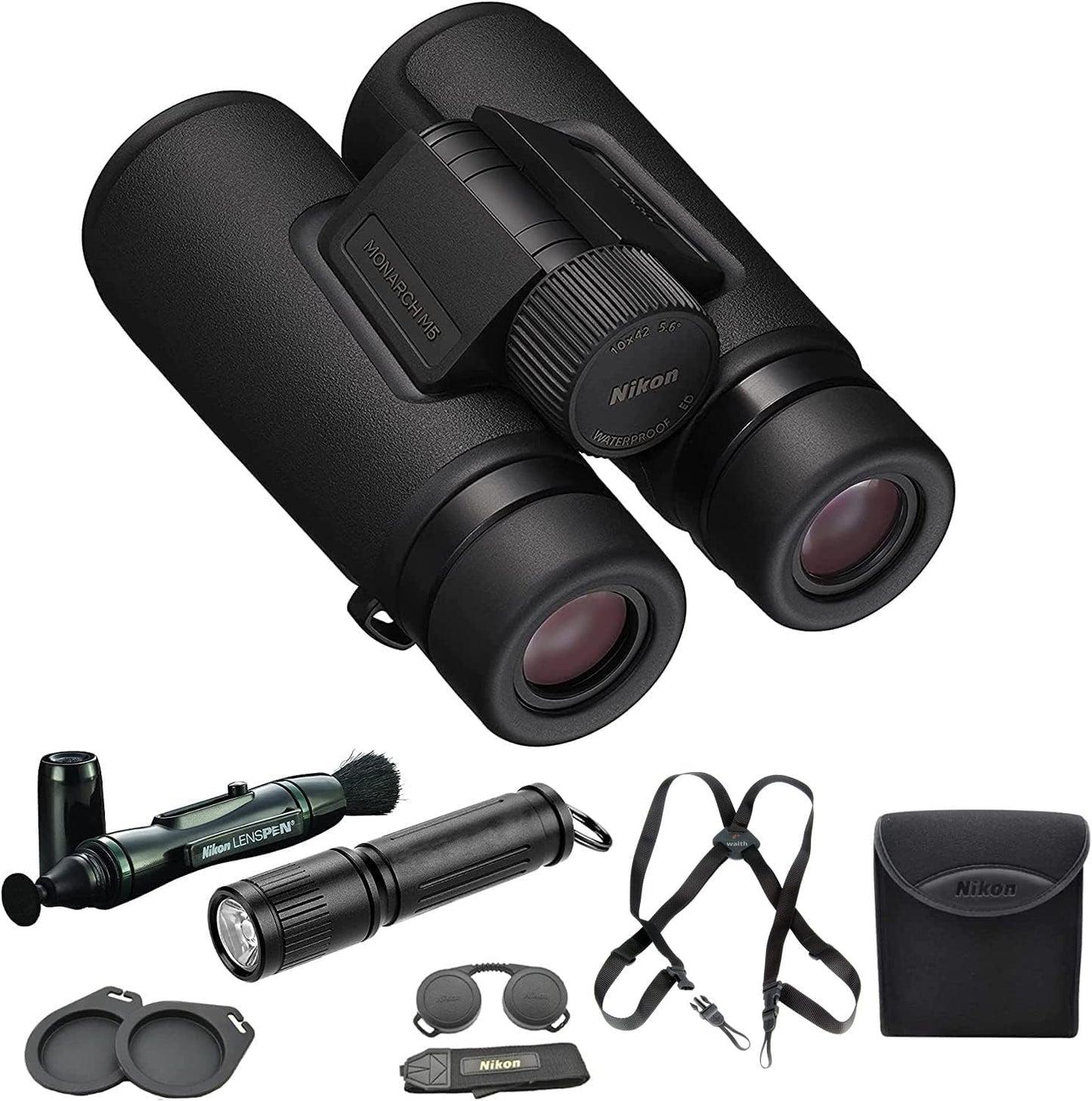 Nikon Monarch M5 10x42 Binoculars with Complete Accessory Kit