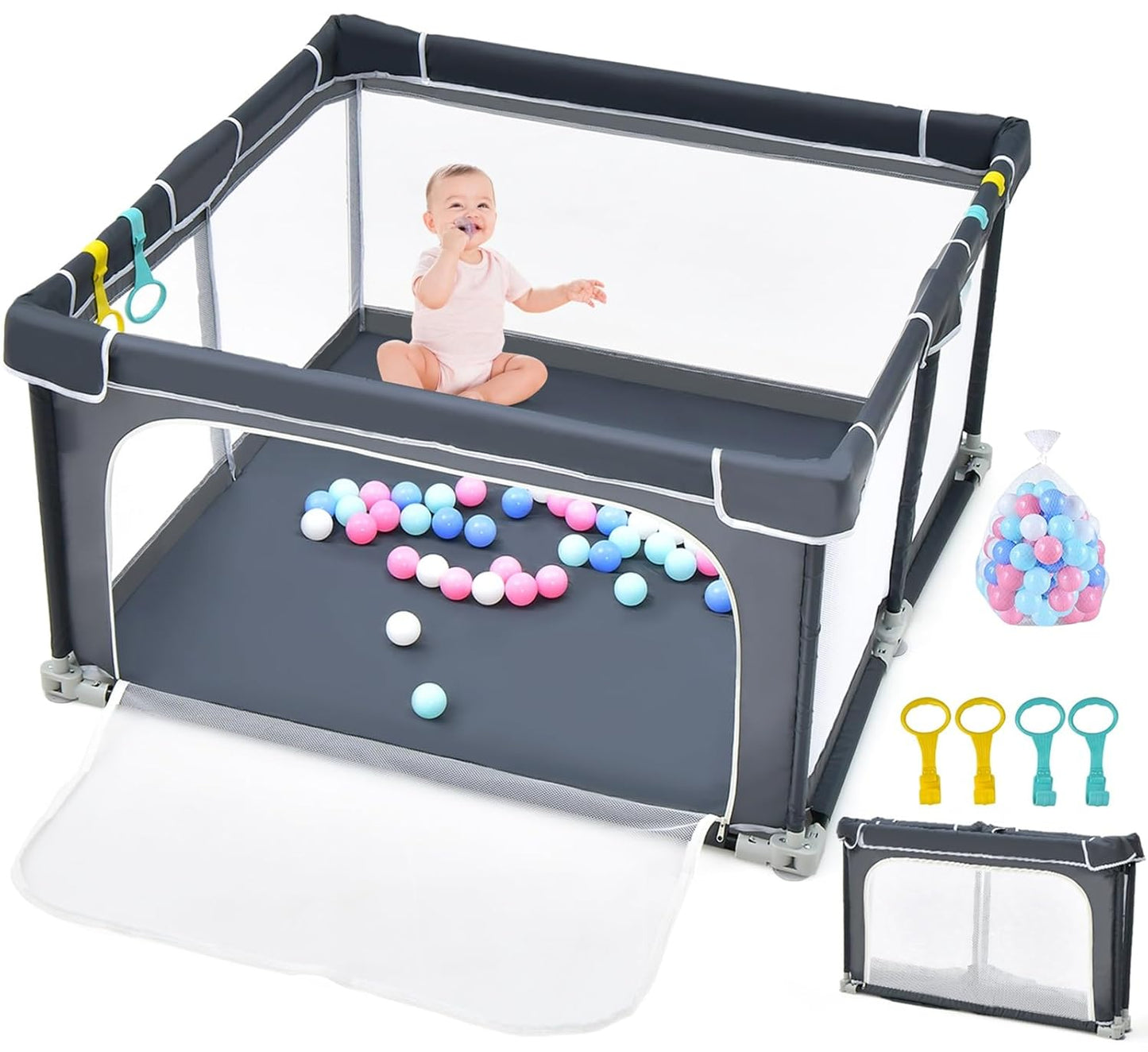 INFANS Baby Playpen: Foldable Large Playard for Toddlers