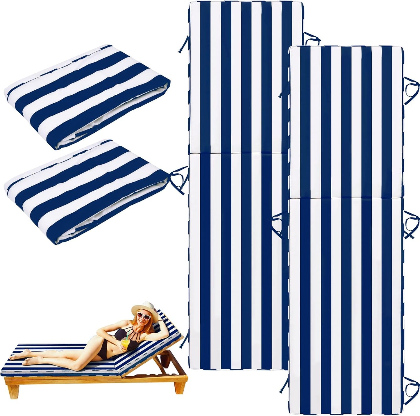 Waterproof Outdoor Lounge Chair Cushion Covers for Patio 72ft x 22ft