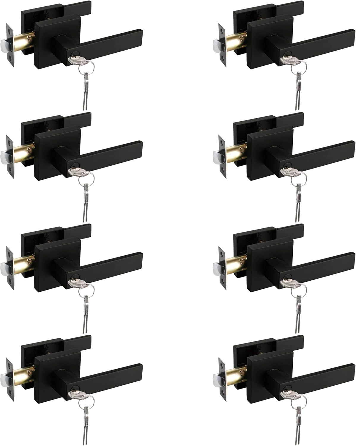 Keyed Entry Solid Door Lever in Matte Black Finish for Security