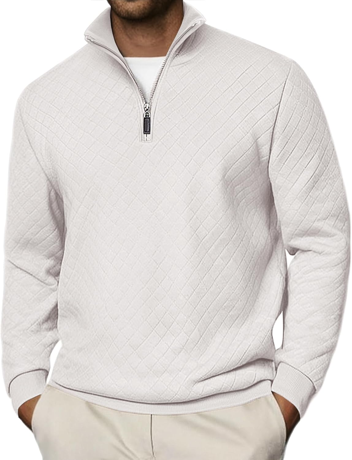 COOFANDY Men Quarter Zip Pullover for Stylish Winter Comfort
