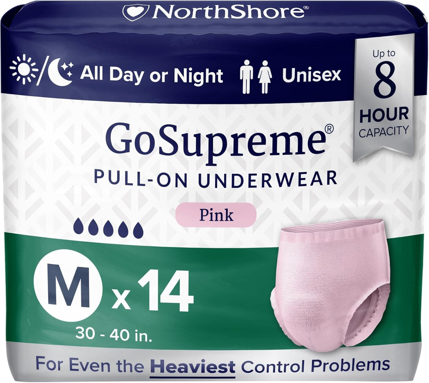 NorthShore GoSupreme Overnight Incontinence Underwear for Comfort