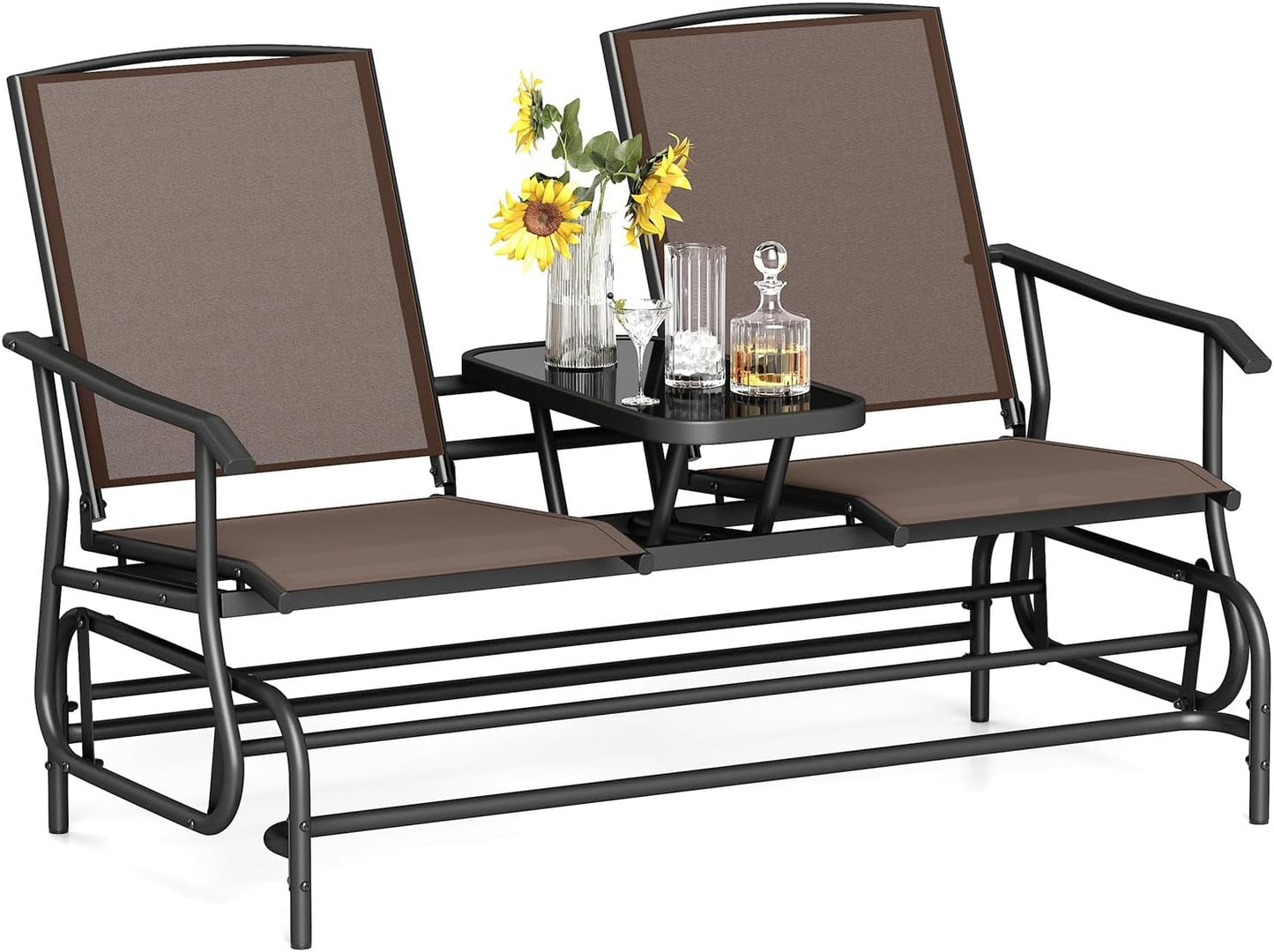 Tangkula 2 Person Swing Glider Chair for Outdoor Relaxation