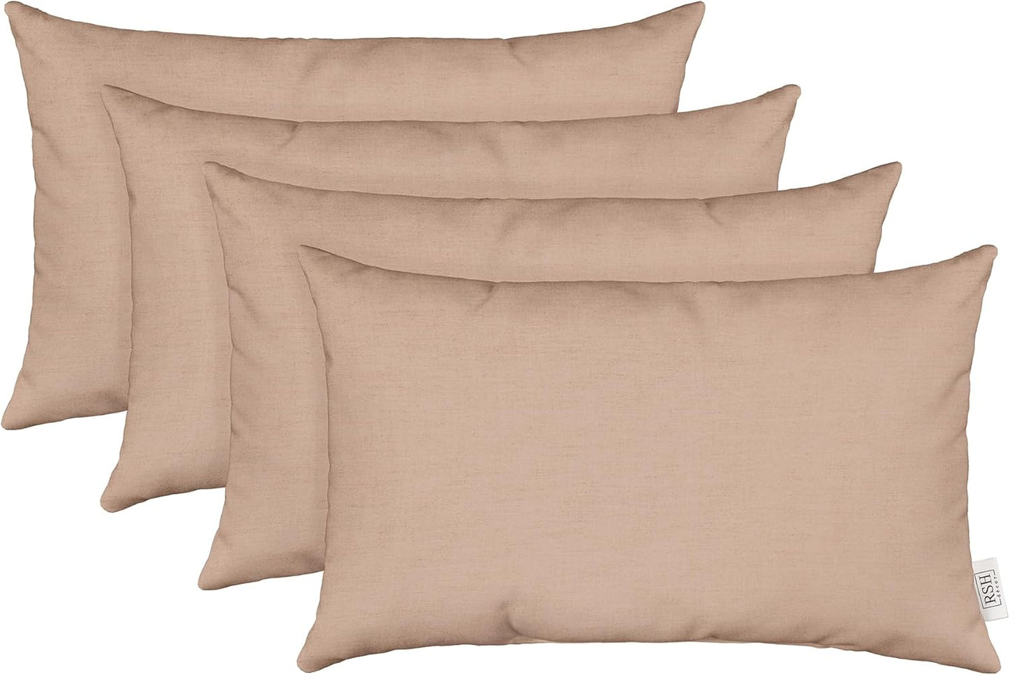 Sunbrella Jumbo Lumbar Pillow Covers Set of 4 for Outdoor Use
