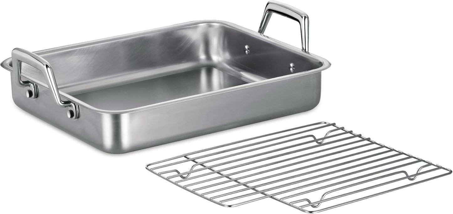 Tramontina 13.5-Inch Stainless Steel Roasting Pan for Perfect Meals