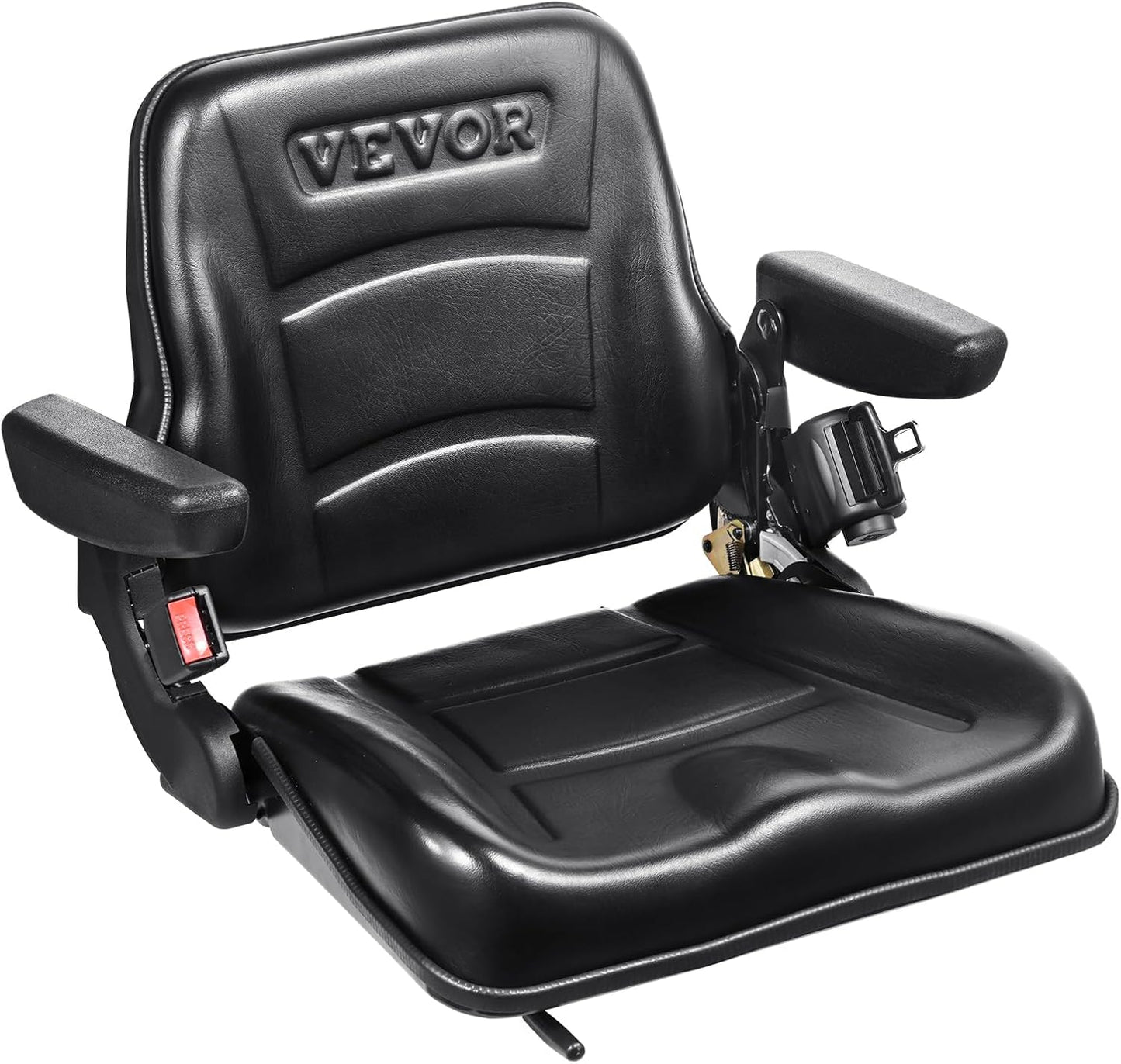 Fold Down Tractor Seat with Adjustable Backrest and Safety Features