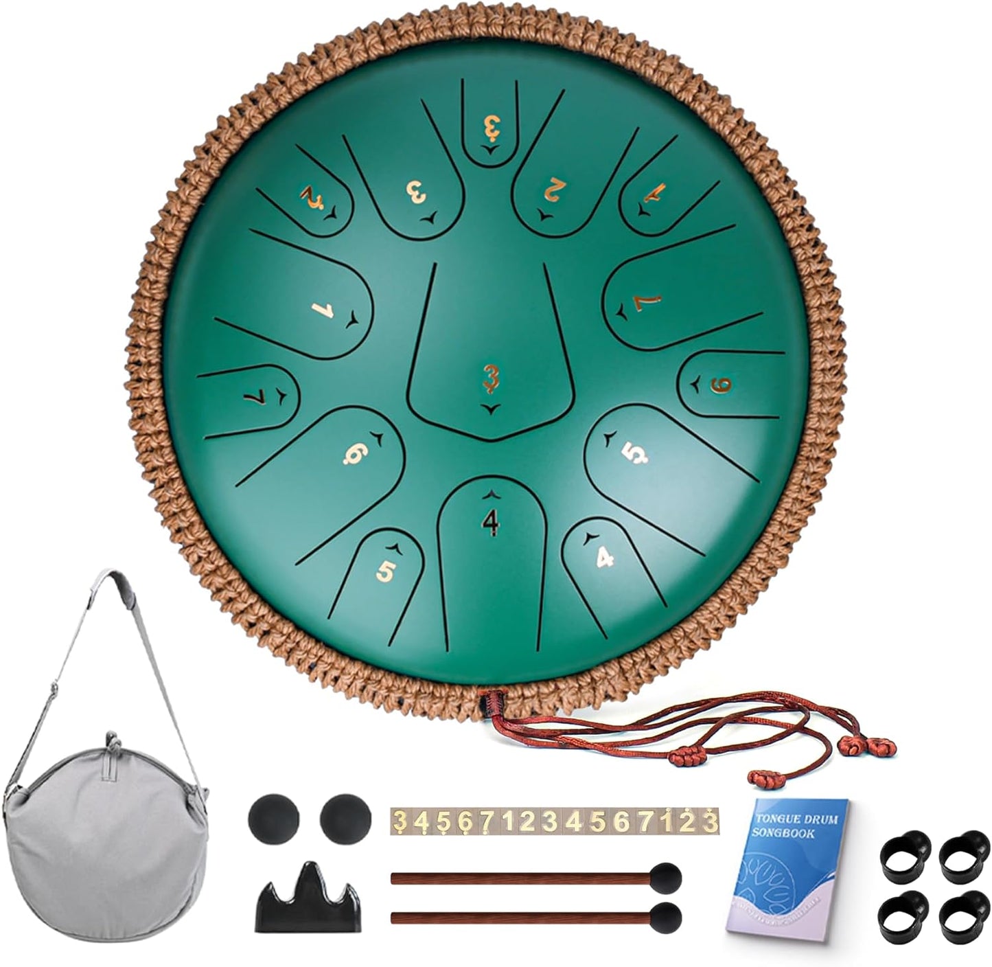 Steel Tongue Drum 13 Inches 15 Notes Handpan for All Ages