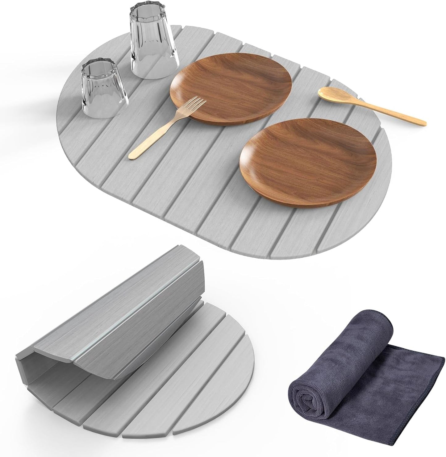 Stone Dish Drying Mat for Kitchen Counter - Fast-Drying Design