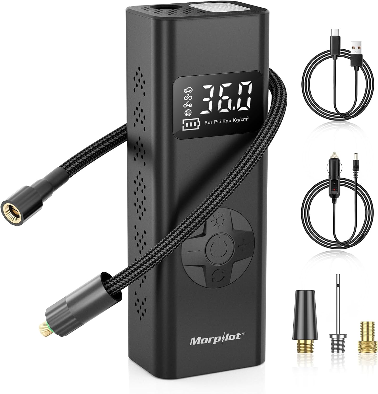 Portable Tire Inflator with LCD Gauge | Morpilot Power Pump