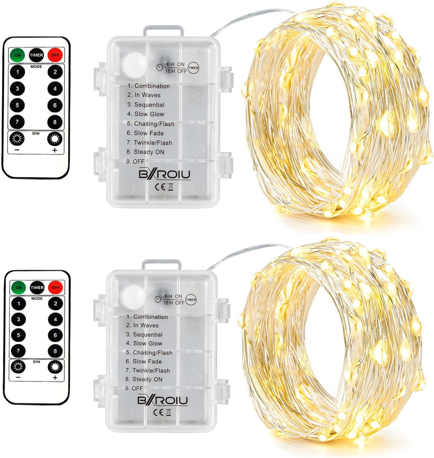 Remote Control Fairy Lights - 8 Modes, Timer, 50 LEDs!
