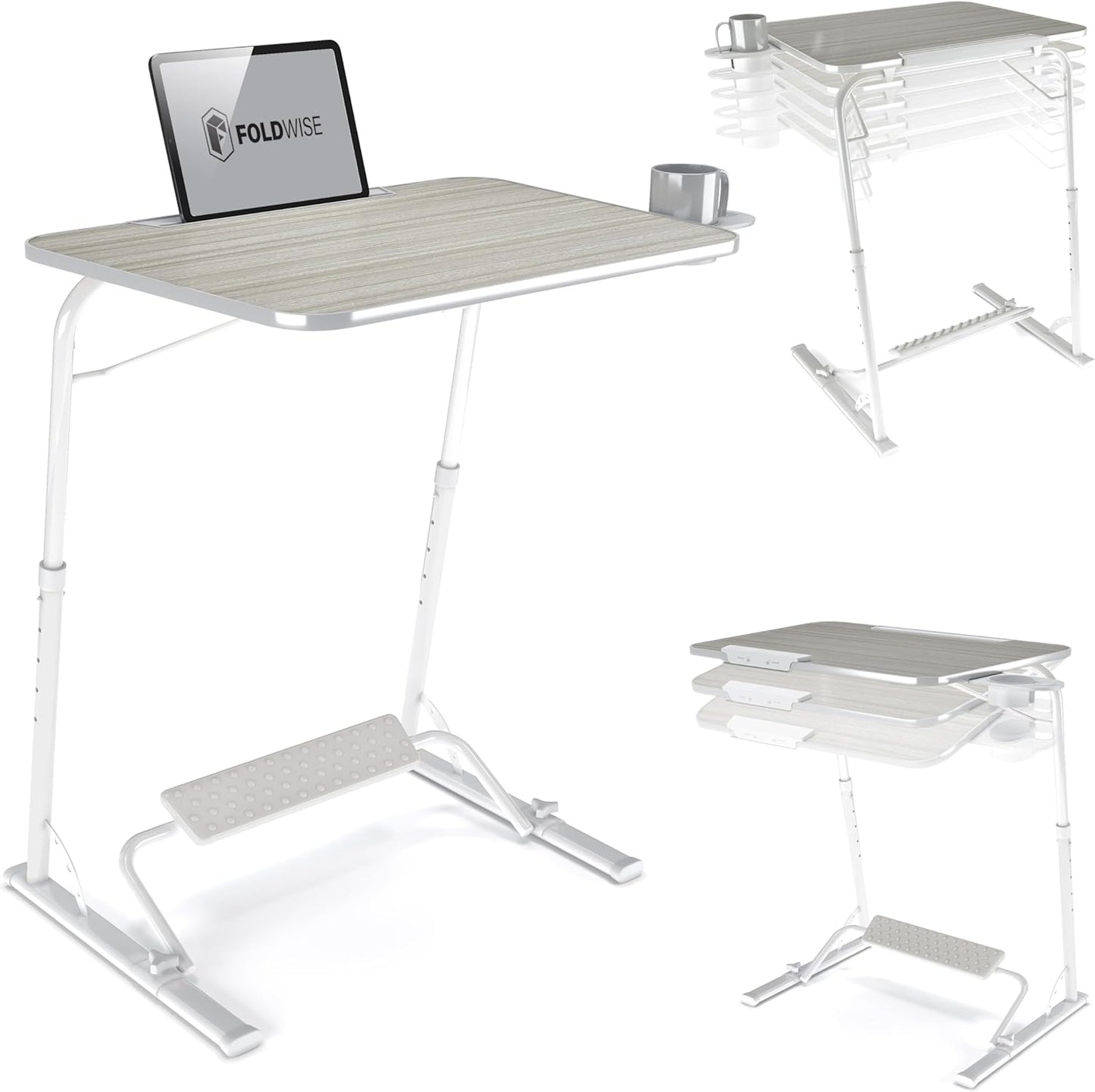 FoldWise Foldable TV Tray - Adjustable & Spacious Laptop Table