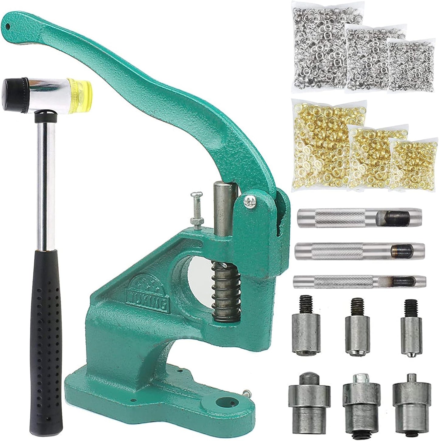 Hand Press Grommet Machine Heavy Duty Tool Kit for Fabric