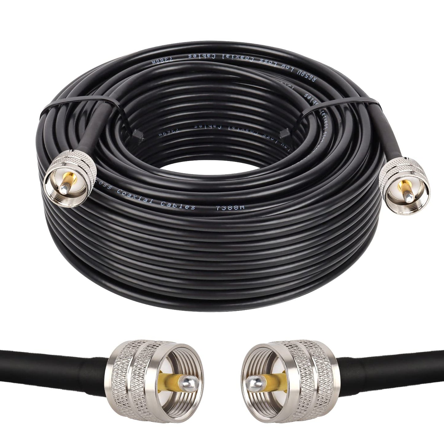 PL259 100ft UHF Coax Cable for CB and Ham Radio Use