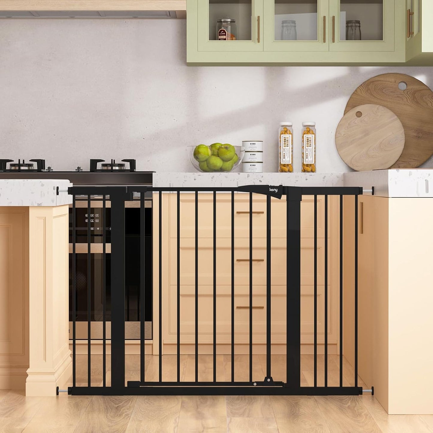 Keny Baby Gate for Stairs - Auto Close Dog Gates for Safety