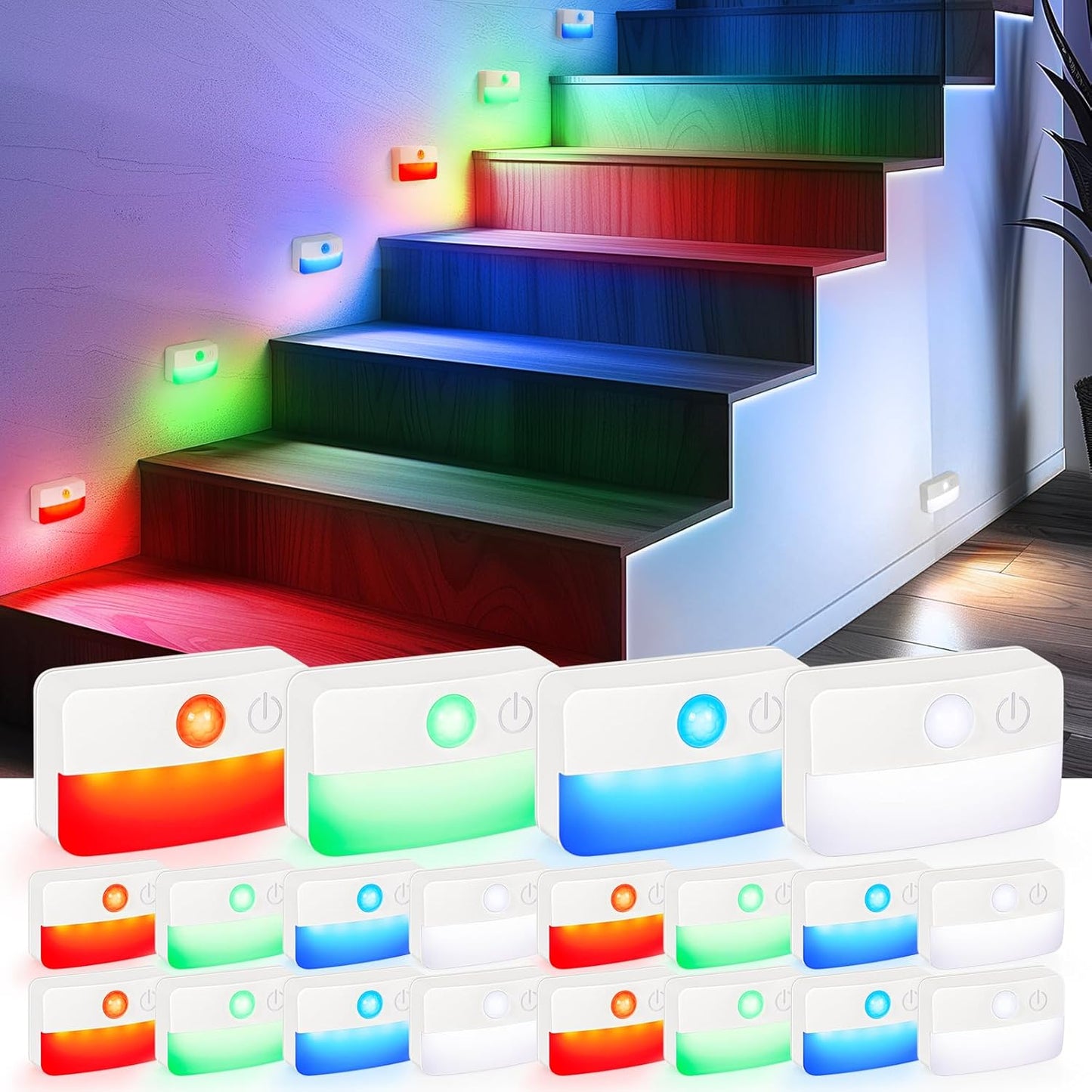16 Pack Motion Sensor Stair Lights for Indoor Use and More