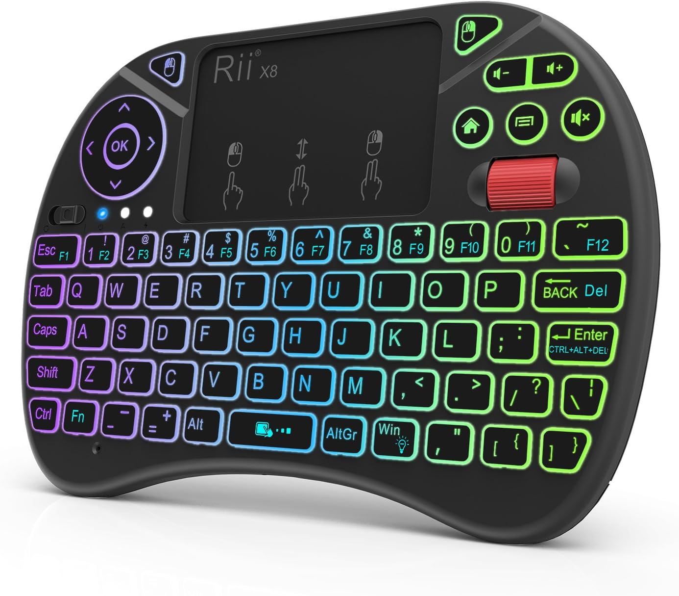 Rii X8 Mini Keyboard: Wireless, RGB Backlit, Touchpad, Rechargeable