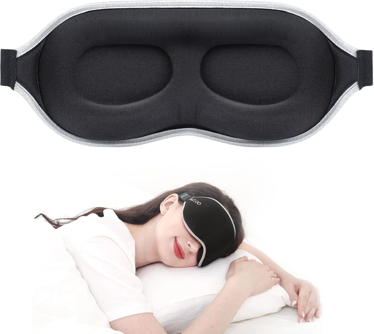 MZOO Luxury Sleep Mask for Complete Light Blocking Comfort