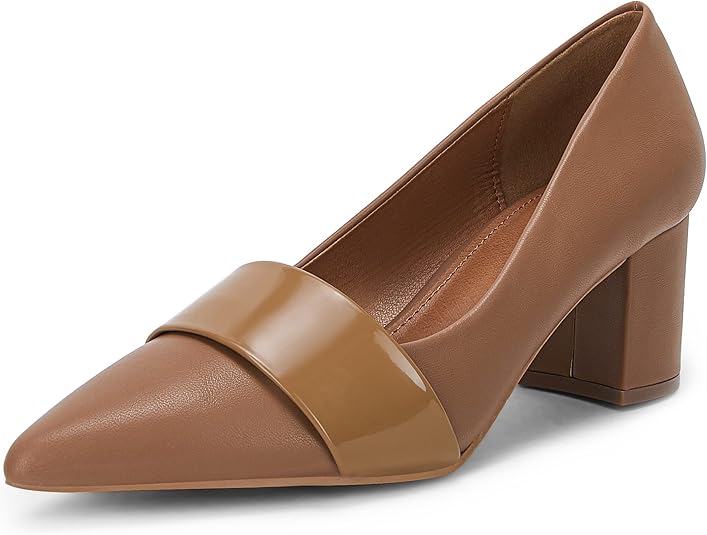 Mafulus Women's Chunky Low Heels Pumps for Office Wear
