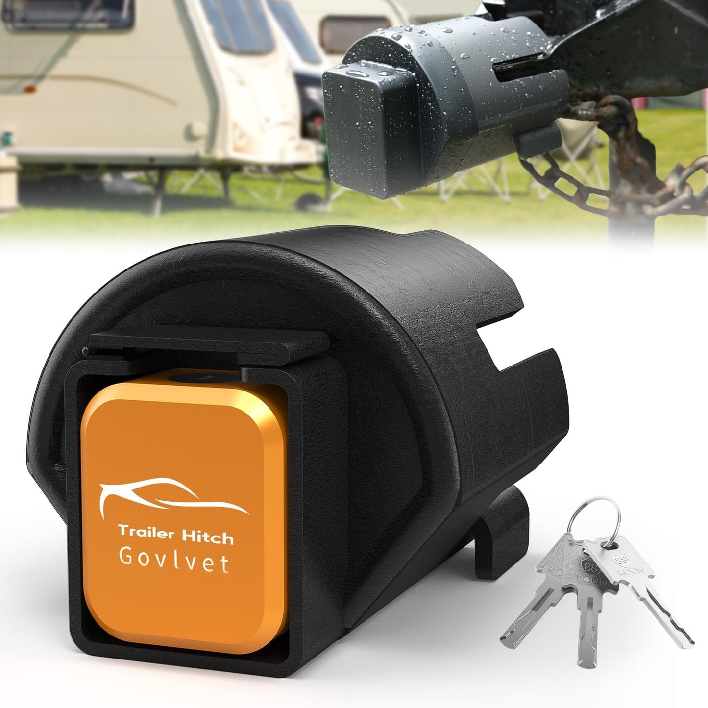 Heavy Duty Anti-Theft Trailer Lock for 2in and 2-5/16in Couplers
