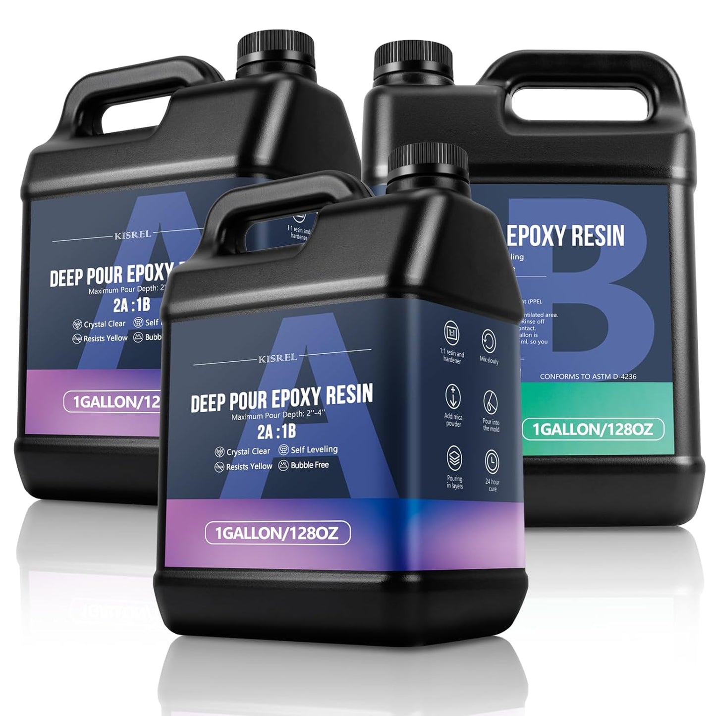 KISREL Deep Pour Epoxy Resin Kit for Crystal Clear Projects