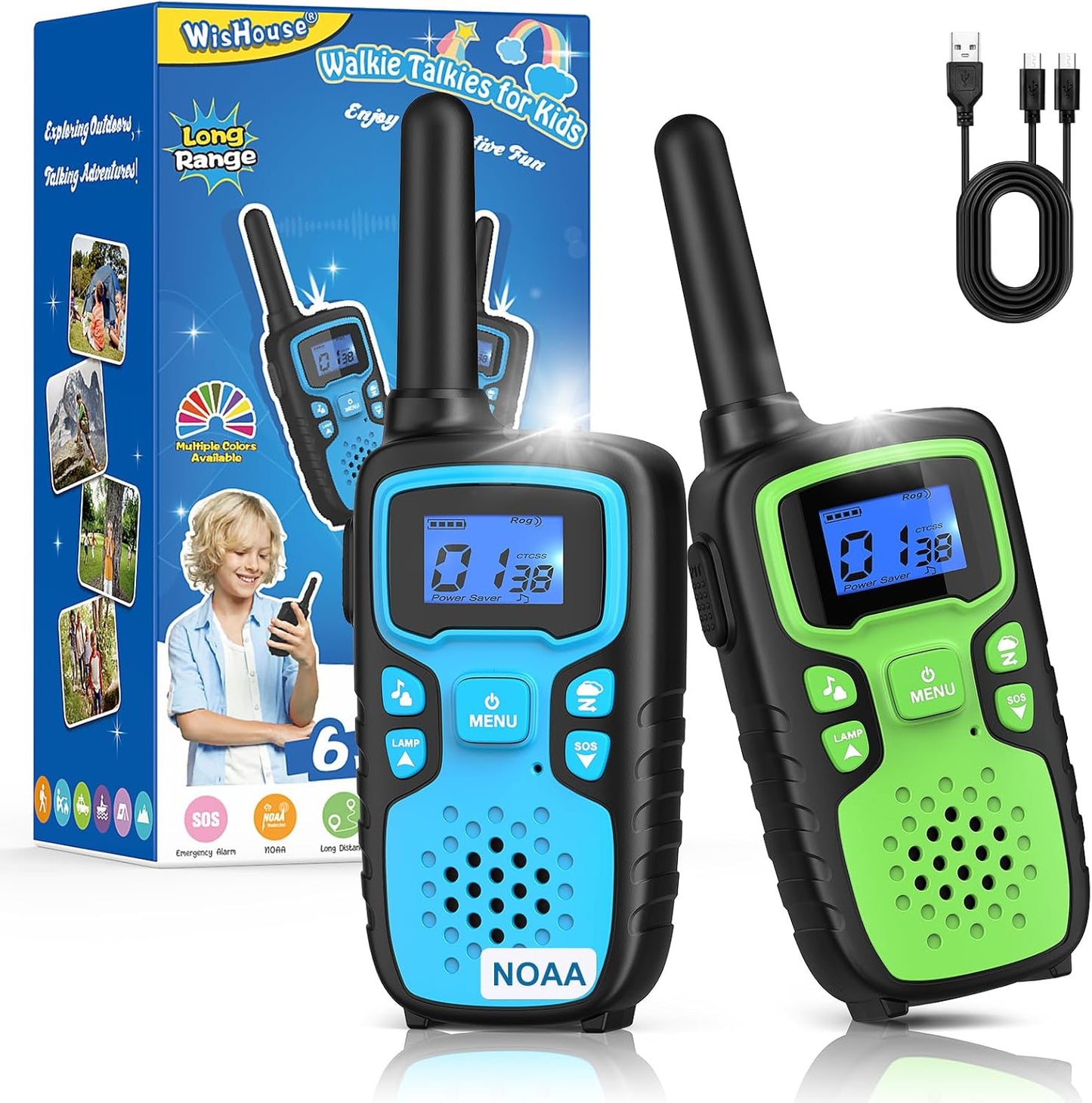 Wishouse Walkie Talkies for Kids Rechargeable Long Range Fun
