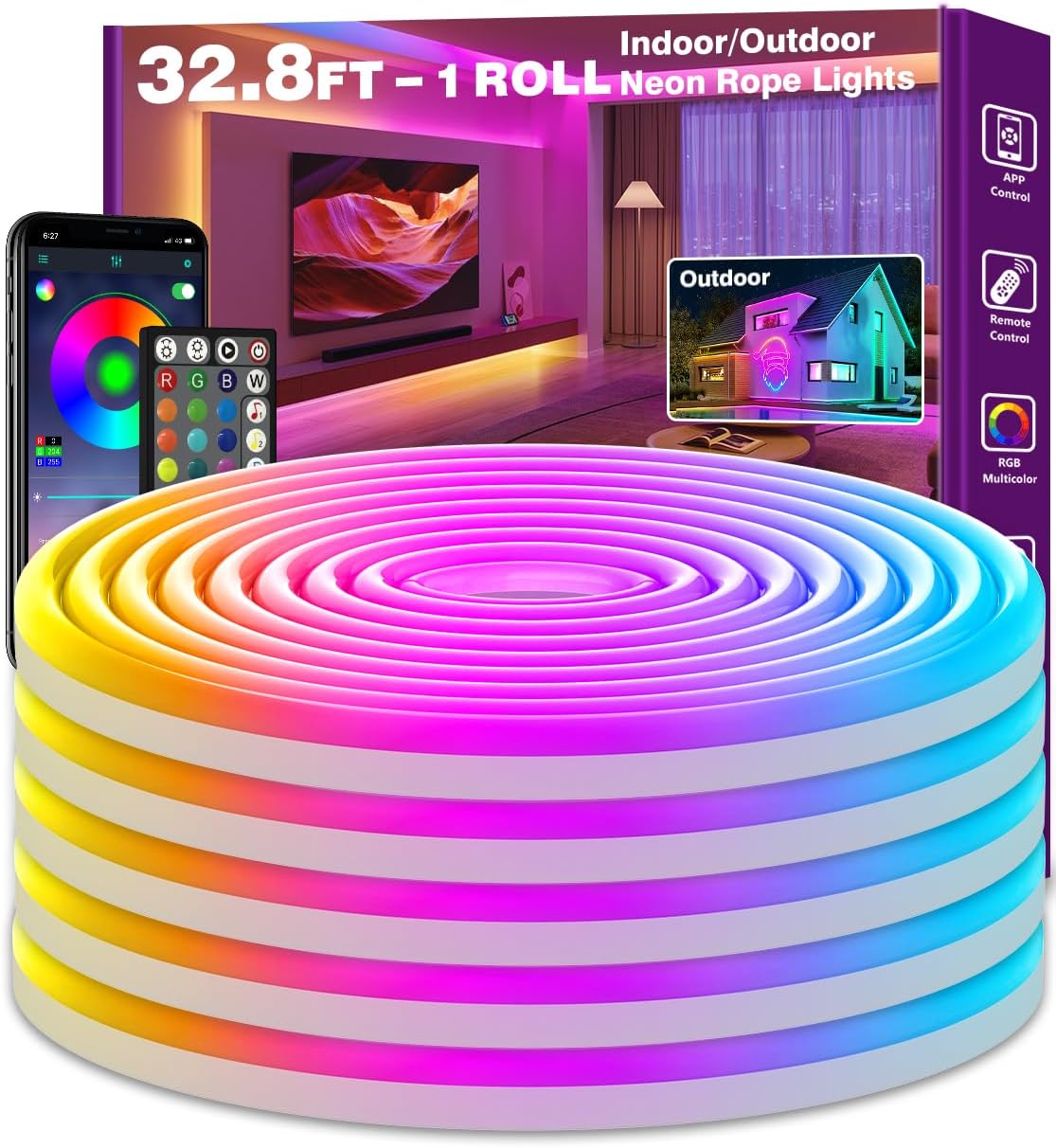Flexible LED Neon Rope Lights for Indoor and Outdoor Use
