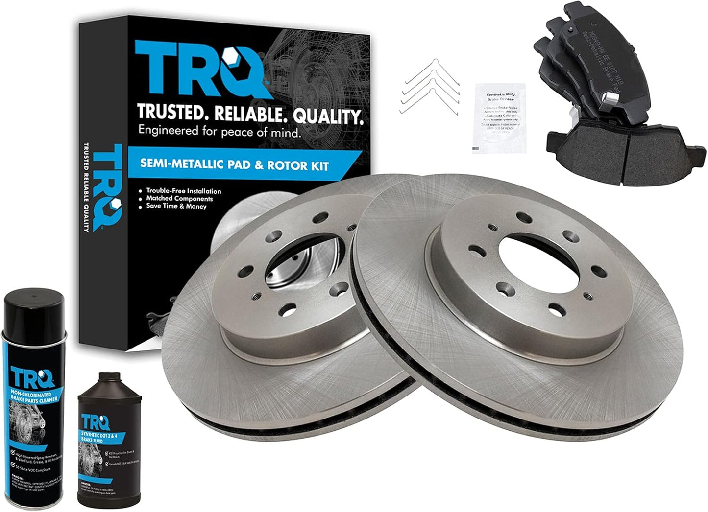 TRQ Front Brake Pad & Rotor Kit for Honda Civic and Fit Models