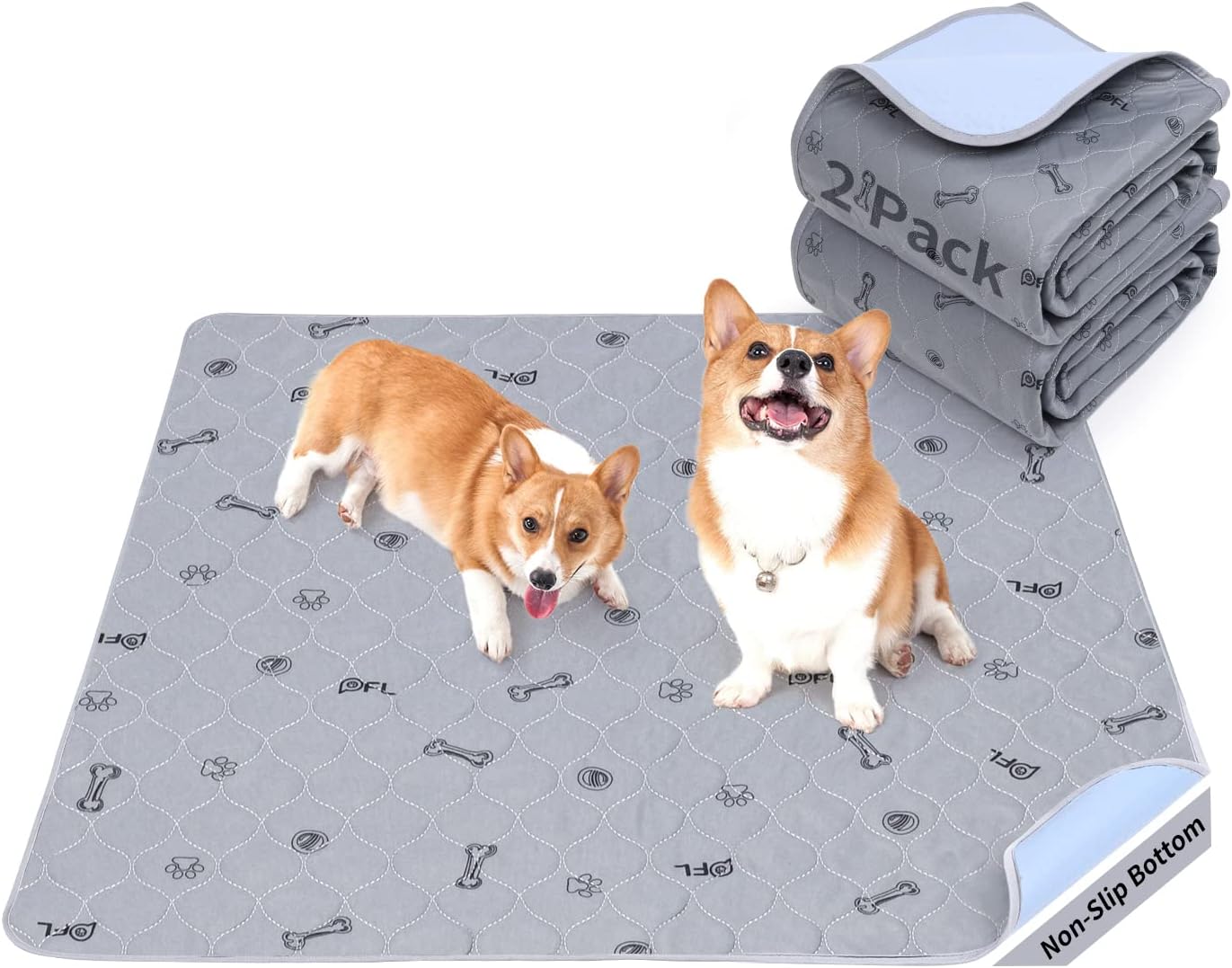 Washable Puppy Pads 2 Pack for Potty Training and Protection