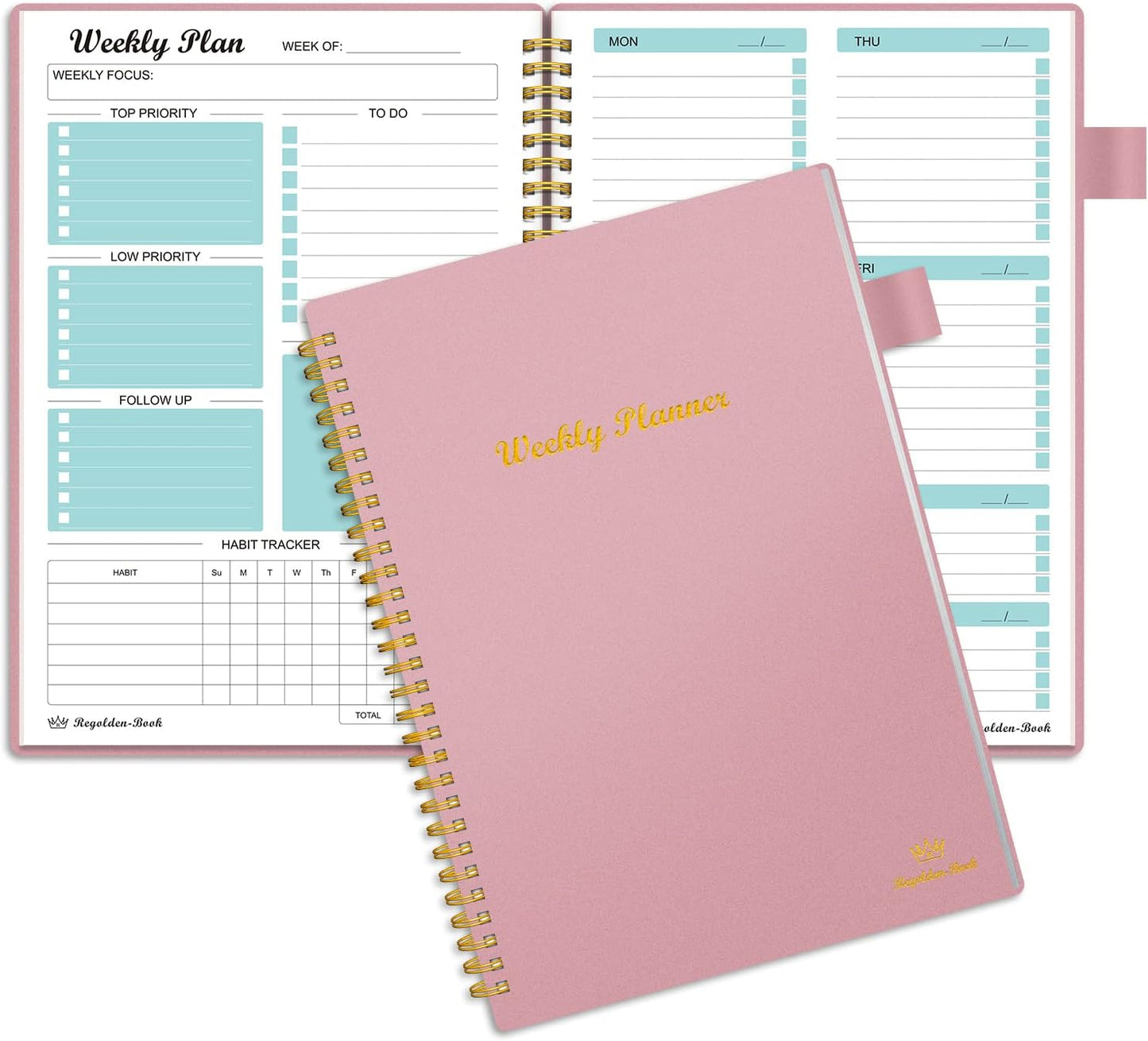 Regolden-Book Weekly Goals Planner: Organize & Achieve