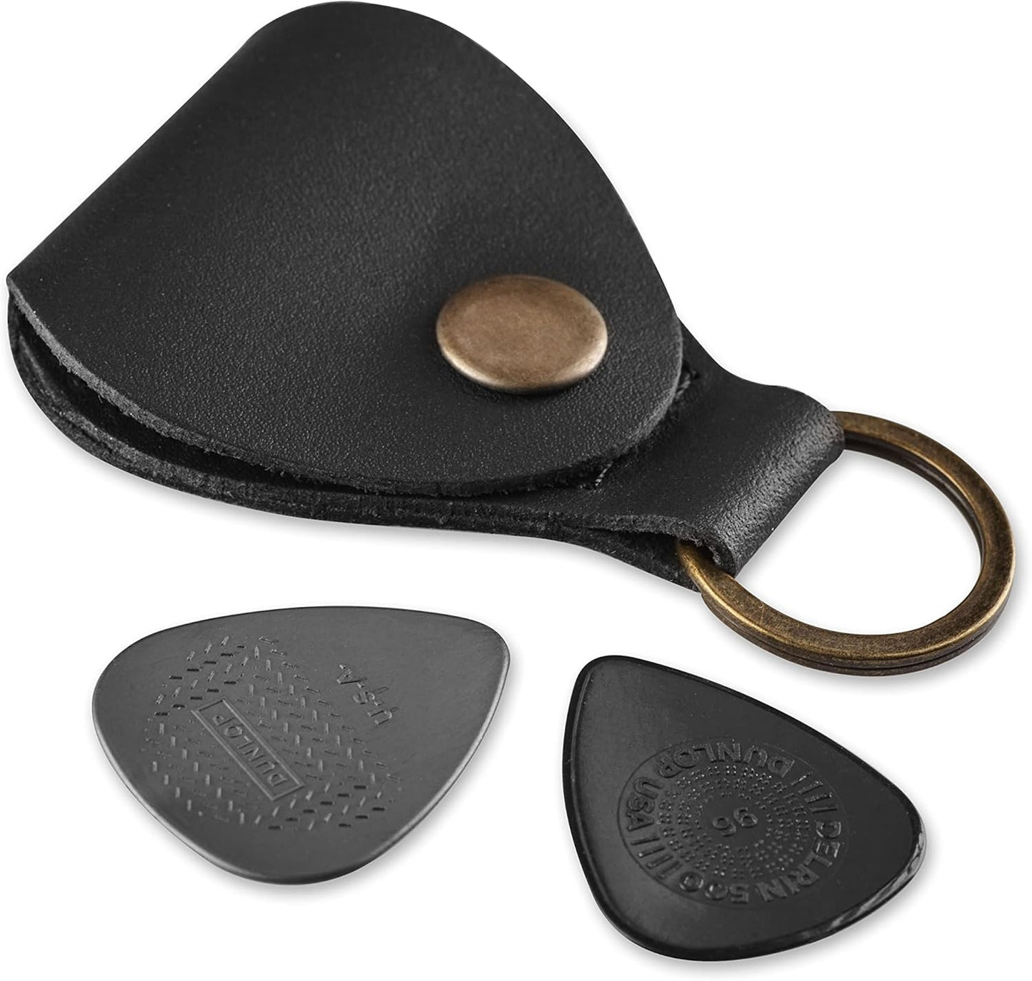 Guitar Pick Holder Keychain - Never Lose Your Picks! (Black)