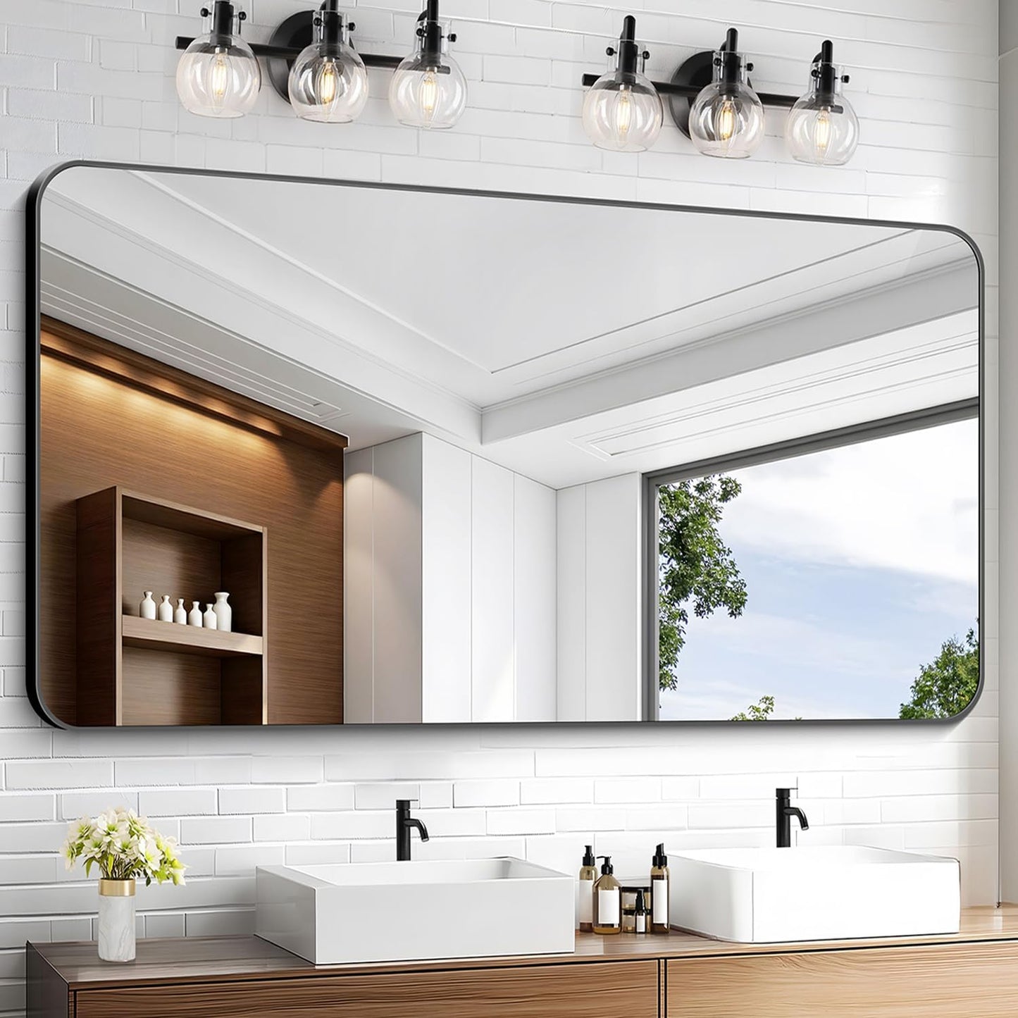 KOCUUY 60inx30in Large Rectangle Vanity Mirror with Modern Design
