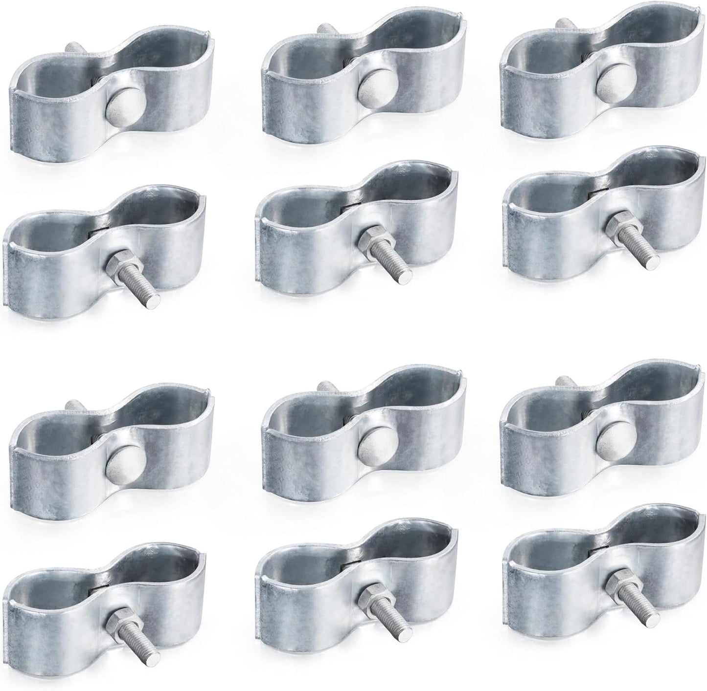 12 Pcs 1-3/8in Chain Link Fence Panel Clamps for Secure Fencing