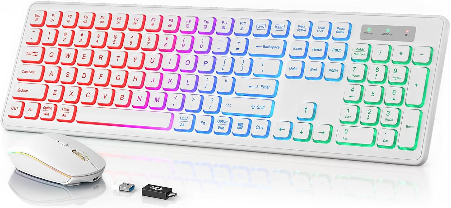 SABLUTE Backlit Wireless Keyboard & Mouse