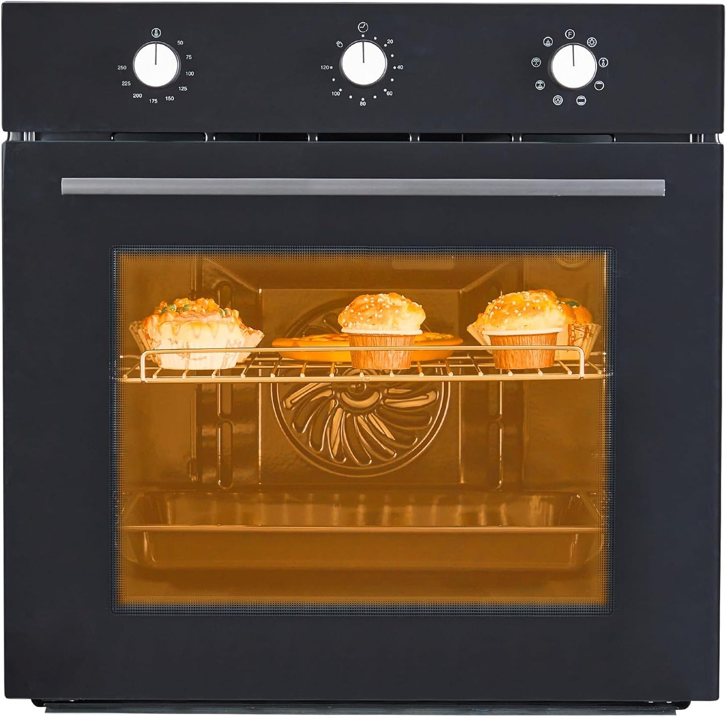 24 Inch Built-In Electric Oven with 8 Cooking Modes and Safety Lock