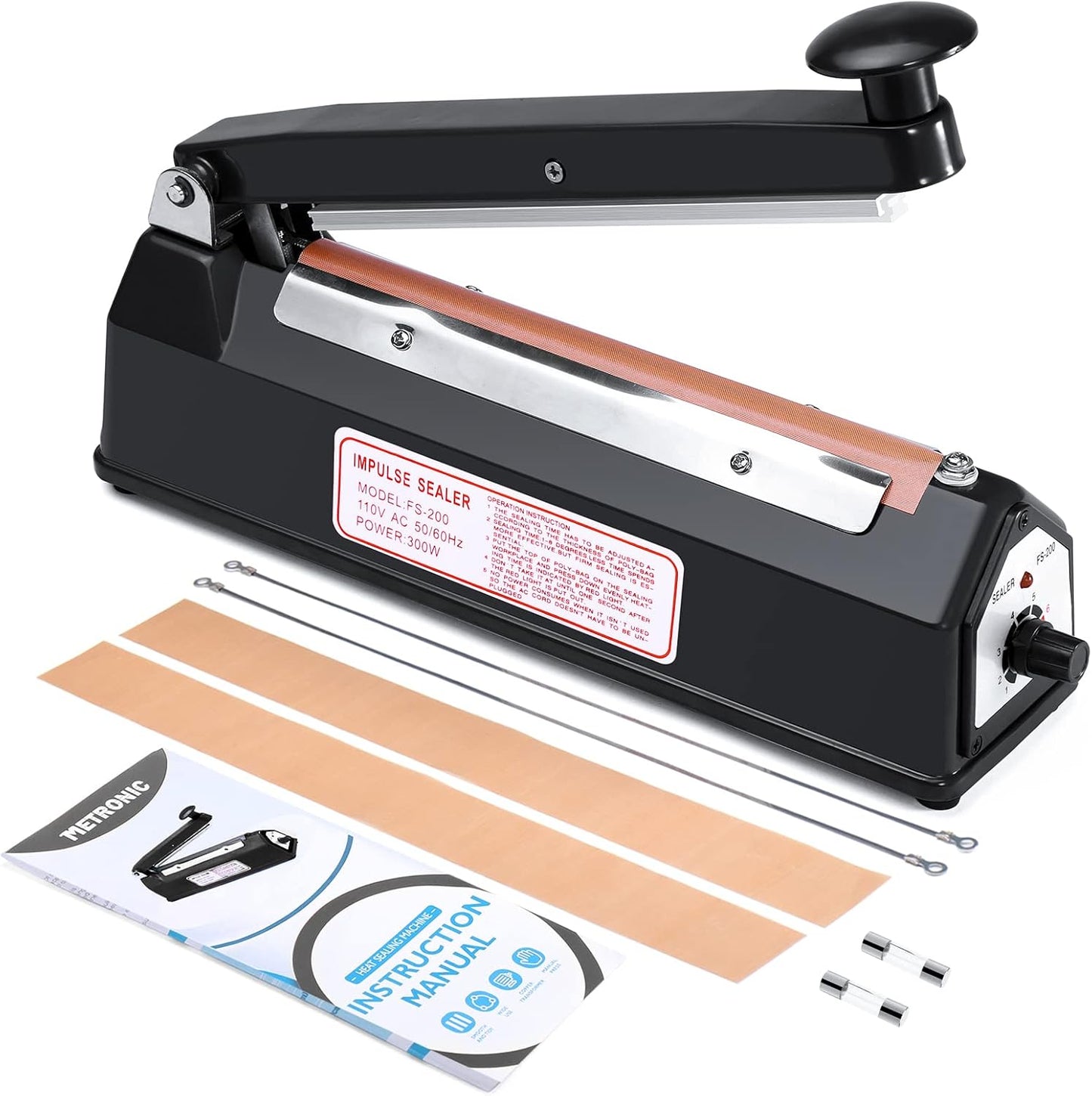 Metronic 8 Inch Bag Sealer - Fast, Safe, and Reliable Sealing