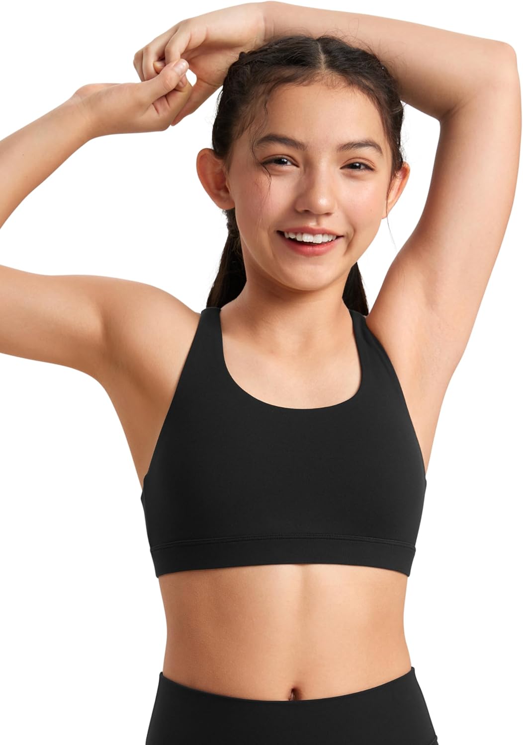 CRZ YOGA Girls Butterluxe Strappy Training Bra - Comfort with Style!