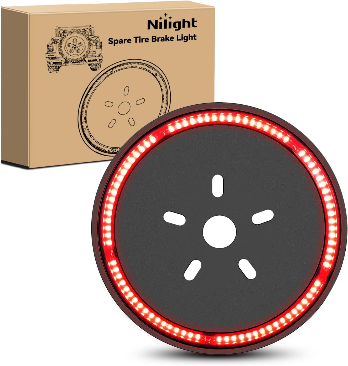 Nilight Spare Tire Brake Light for Jeep Wrangler 2007-2018