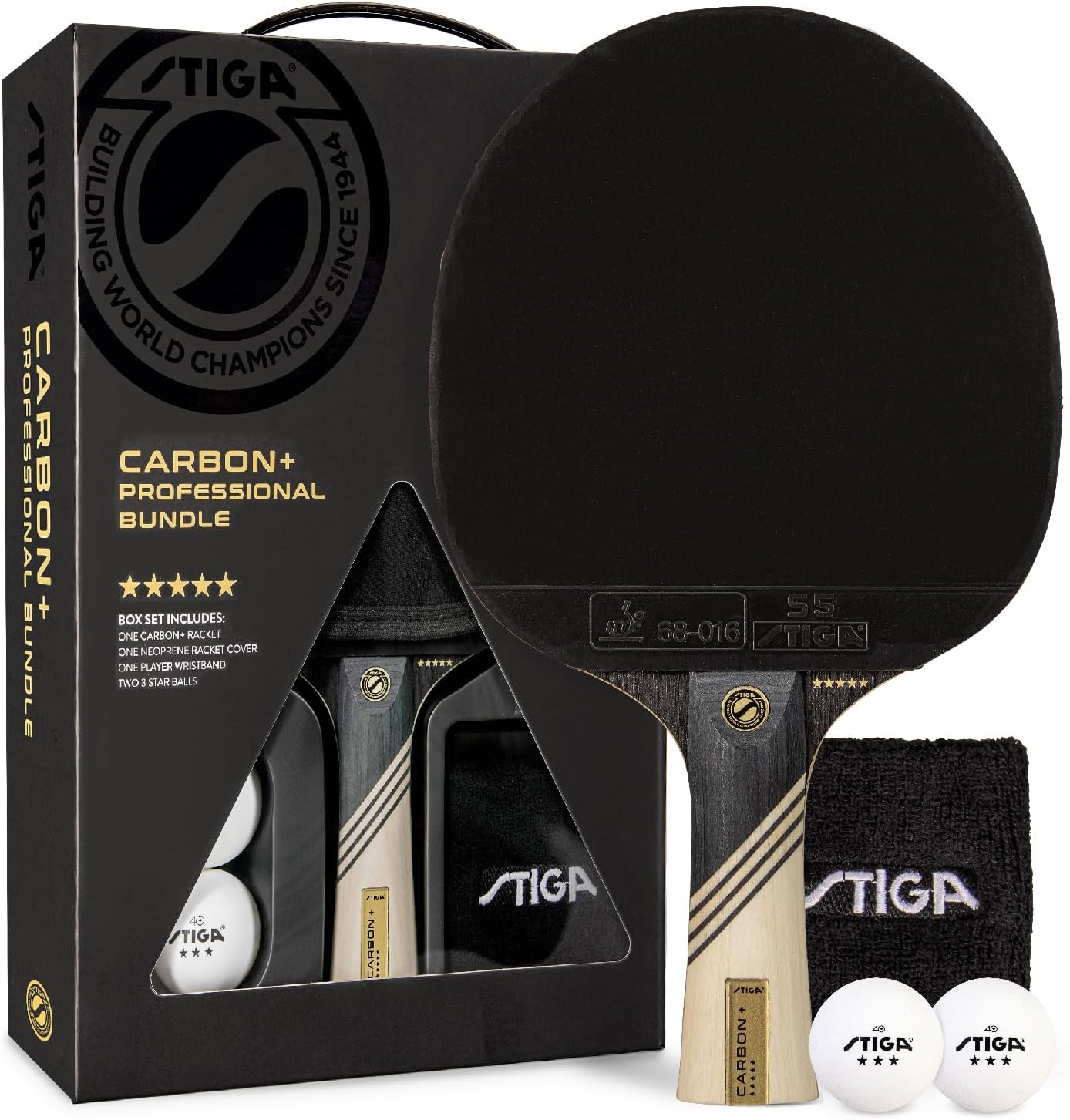 STIGA Carbon+ Bundle Ping Pong Paddle Set for Ultimate Play